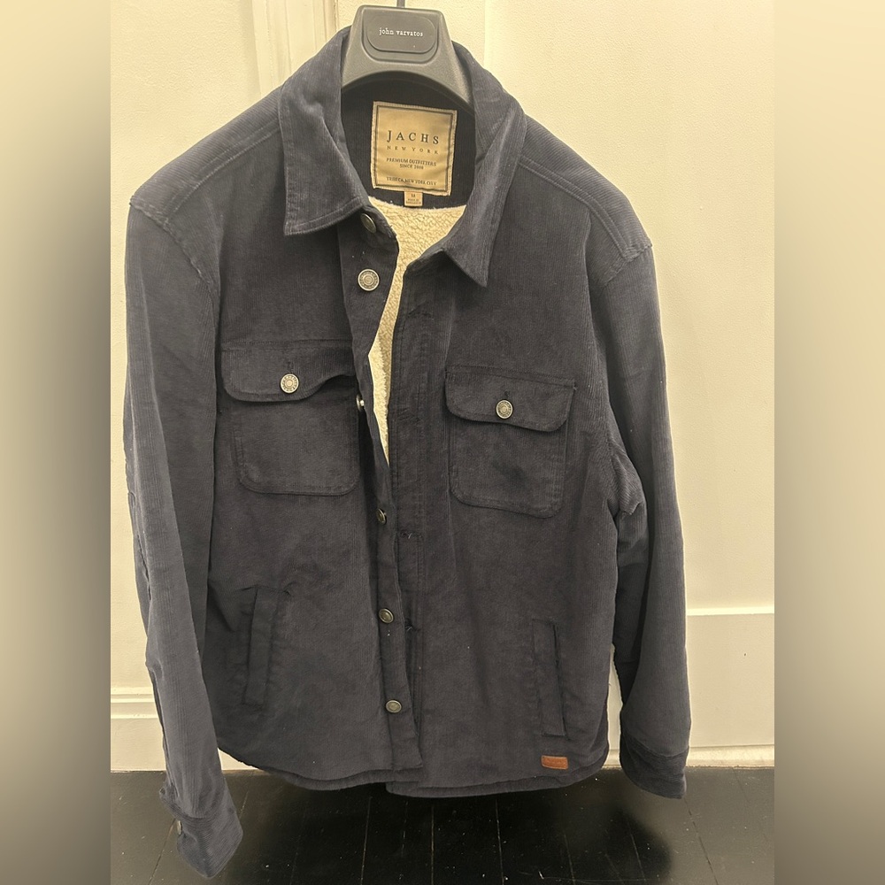 Jachs Men's Corduroy Lined Shirt Jacket Navy Size M